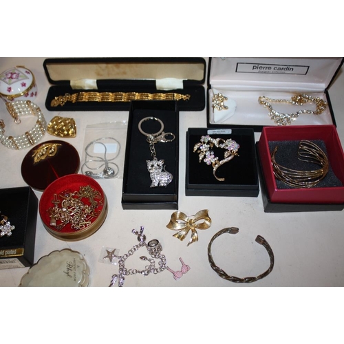 373 - A BOX OF COSTUME JEWELLERY