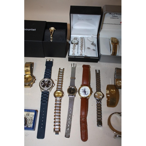 375 - A TRAY OF MODERN LADIES WRISTWATCHES