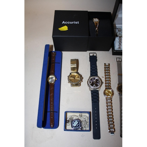 375 - A TRAY OF MODERN LADIES WRISTWATCHES