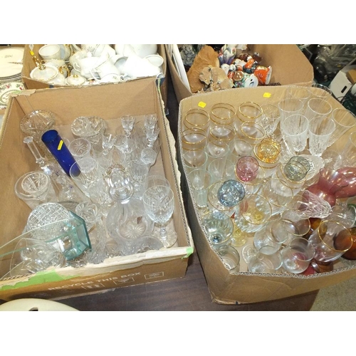 169 - TWO TRAYS OF ASSORTED GLASSWARE TO INCLUDE BOHEMIA CRYSTAL