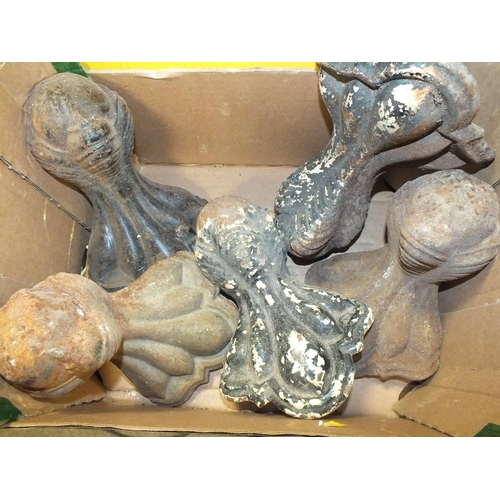 178 - A BOX OF CAST METAL BALL AND CLAW FURNITURE FEET