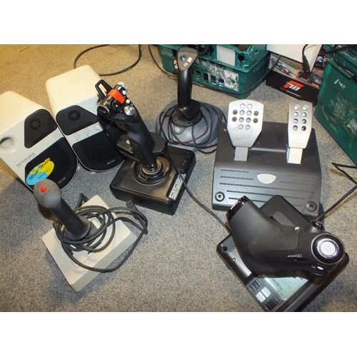 186 - A QUANTITY OF ELECTRICALS TO INCLUDE GAME CONSOLE STEERING WHEELS, BOXED XBOX 360 ETC.