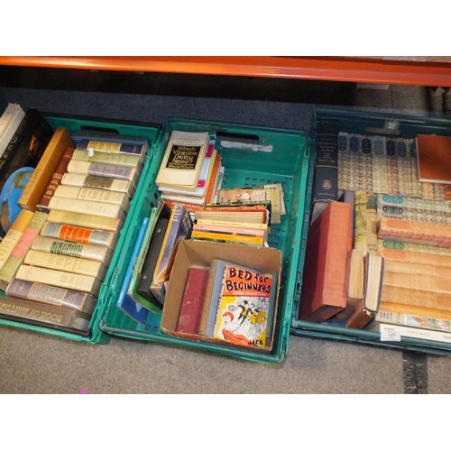 187 - THREE TRAYS OF VINTAGE BOOKS (PLASTIC TRAYS NOT INCLUDED)