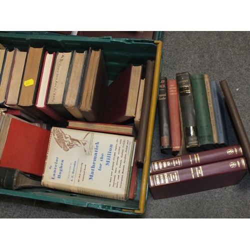 188 - THREE TRAYS OF VINTAGE AND MODERN BOOKS TO INCLUDE ENGINEERING BOOKS, COMPUTER BOOKS AND MUSIC BOOKS... 