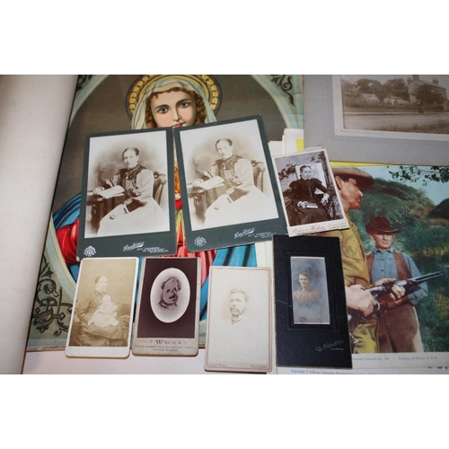 386 - A COLLECTION OF EPHEMERA ETC TO INCLUDE BLACK AND WHITE PHOTOGRAPHS, CARDBOARD JAK TAR ADVERTISING S... 