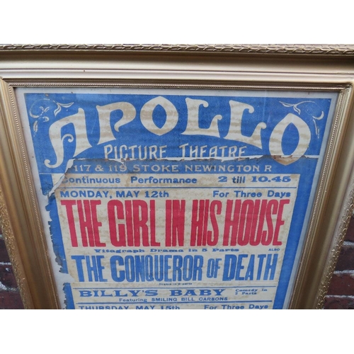 1 - A EARLY 20TH CENTURY CINEMA VITAGRAPH POSTER FOR THE APOLLO PICTURE THEATRE STOKE NEWINGTON, printed... 