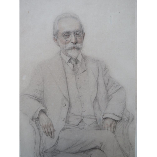 32 - C. SPENCELAYH (XX). Study of a seated gentleman with beard and moustache, signed lower right, pencil... 