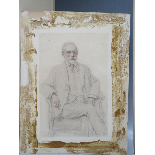 32 - C. SPENCELAYH (XX). Study of a seated gentleman with beard and moustache, signed lower right, pencil... 