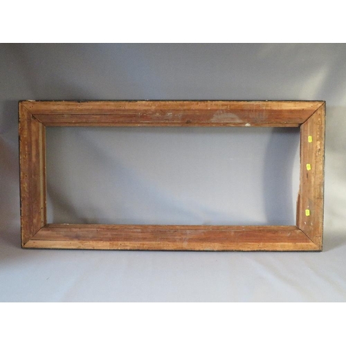 50 - A 19TH CENTURY GOLD FRAME WITH EGG AND DART DESIGN TO OUTER EDGE, frame W 10 cm, frame rebate 102 x ... 