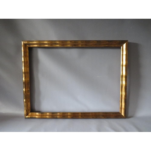 53 - A 1920S ART DECO STYLE GOLD FRAME, frame W 5 cm, frame rebate 76.5 x 56 cm