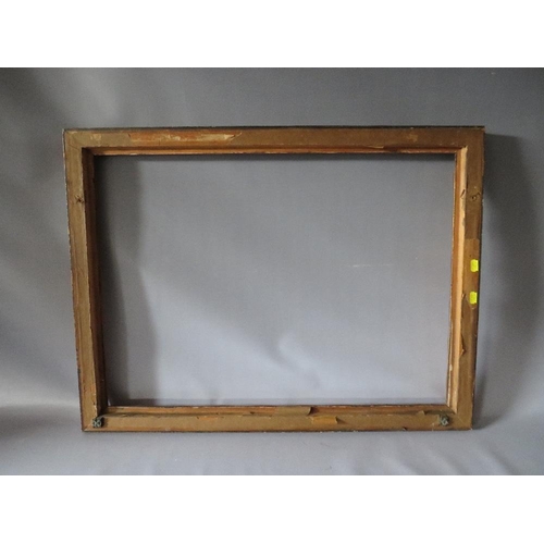 53 - A 1920S ART DECO STYLE GOLD FRAME, frame W 5 cm, frame rebate 76.5 x 56 cm