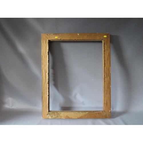 54 - A LATE 19TH / EARLY 20TH CENTURY GOLD SWEPT FRAME, frame W 8 cm, frame rebate 68.5 x 52.5 cm