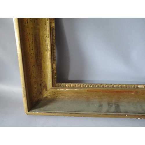 55 - AN 18TH CENTURY FRENCH GOLD FRAME, frame W 8 cm, frame rebate 35.5 x 55 cm