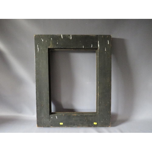 58 - A 19TH CENTURY EBONISED DUTCH FRAME, frame W 12 cm, frame rebate 53 x 39 cm