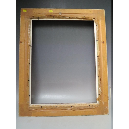 59 - A 20TH CENTURY DECORATIVE GOLD FRAME WITH CORNER EMBELLISHMENTS, frame W 7 cm, frame rebate 58.5 x 4... 