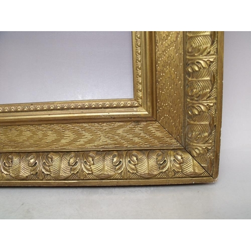 61 - A 19TH CENTURY GOLD WATTS FRAME, frame W 7 cm, frame rebate 45.5 x 22 cm