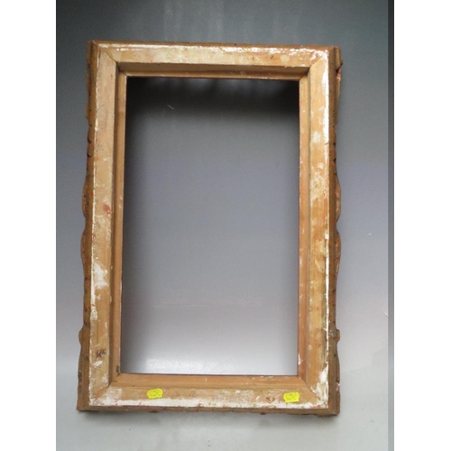 64 - AN EARLY 20TH CENTURY CHIPPENDALE STYLE GOLD PIERCED FRAME, frame W 9 cm, frame rebate 52 x 31.5 cmC... 