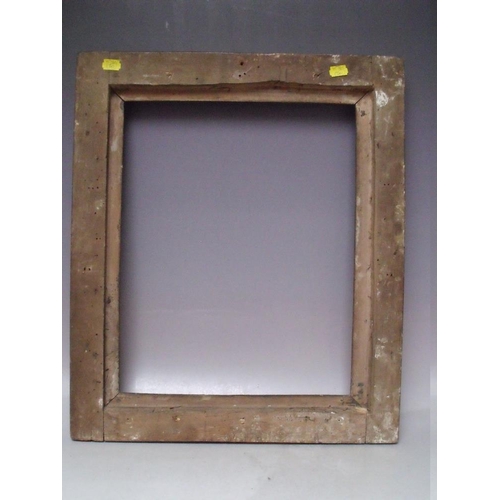 68 - AN 18TH CENTURY GOLD FRAME A/F, frame W 5.5 cm, frame rebate 38 x 32 cm, together with two 19th cent... 