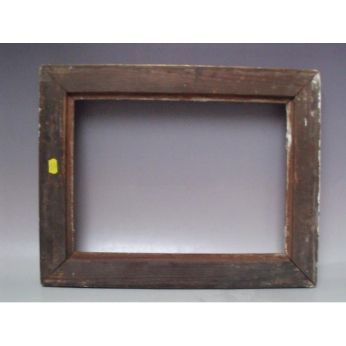 68 - AN 18TH CENTURY GOLD FRAME A/F, frame W 5.5 cm, frame rebate 38 x 32 cm, together with two 19th cent... 