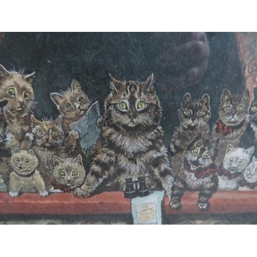 11 - LOUIS WAIN (1860-1939). A pair of coloured woodcut prints 'Comedy' and 'Tragedy', signed in plate, f... 