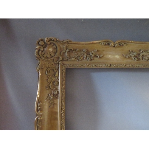 47 - A 19TH CENTURY GOLD SWEPT FRAME, frame W 13 cm, rebate 105 x 76 cm