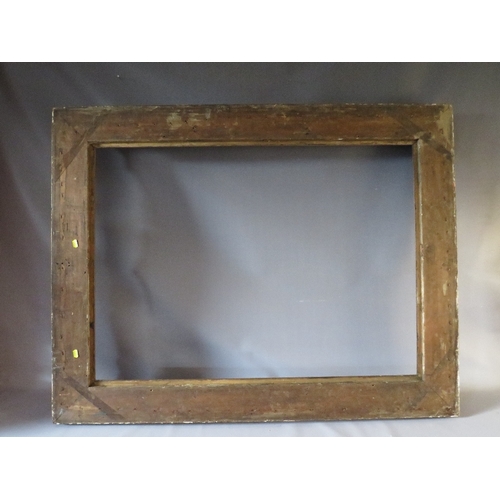 47 - A 19TH CENTURY GOLD SWEPT FRAME, frame W 13 cm, rebate 105 x 76 cm