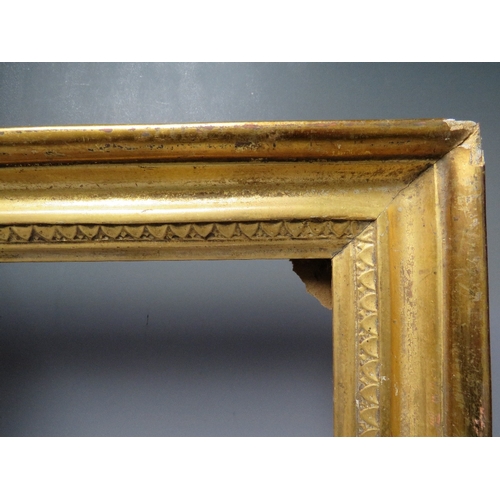 60 - A PAIR OF 18TH CENTURY GOLD FRAMED WITH DESIGN TO INNER EDGE AND INTEGRAL SLIP, frame W 5.5 cm, slip... 