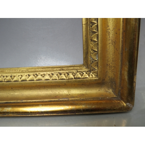 60 - A PAIR OF 18TH CENTURY GOLD FRAMED WITH DESIGN TO INNER EDGE AND INTEGRAL SLIP, frame W 5.5 cm, slip... 