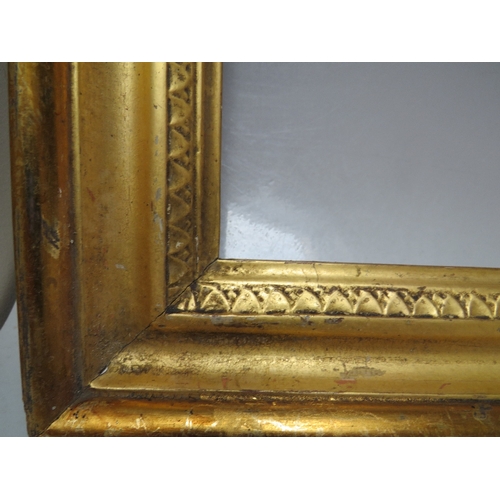 60 - A PAIR OF 18TH CENTURY GOLD FRAMED WITH DESIGN TO INNER EDGE AND INTEGRAL SLIP, frame W 5.5 cm, slip... 