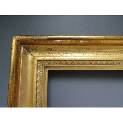 60 - A PAIR OF 18TH CENTURY GOLD FRAMED WITH DESIGN TO INNER EDGE AND INTEGRAL SLIP, frame W 5.5 cm, slip... 