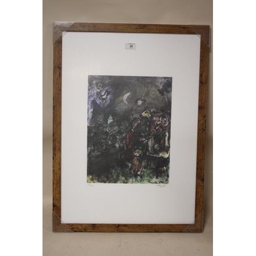 1 - A FRAMED AND GLAZED LIMITED EDITION ABSTRACT PRINT SIGNED CHOYELL 222/300 WITH S.P.A.D.A.M. BLIND ST... 