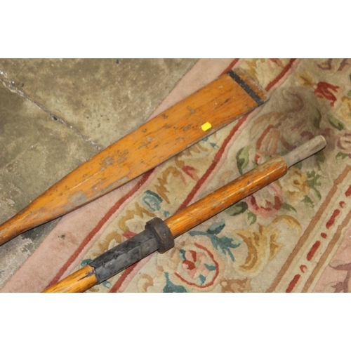 147 - TWO VINTAGE ROWING OARS