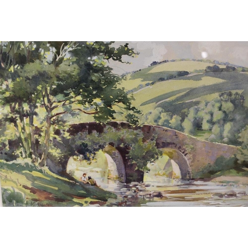 22 - THREE FRAMED AND GLAZED WATERCOLOURS CONSISTING OF 'HEMMINGFORD MILL RIVER OUSE', 'OARE VALLEY' BY S... 