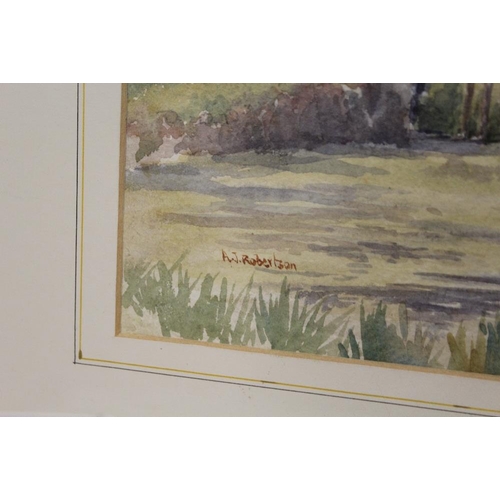 22 - THREE FRAMED AND GLAZED WATERCOLOURS CONSISTING OF 'HEMMINGFORD MILL RIVER OUSE', 'OARE VALLEY' BY S... 