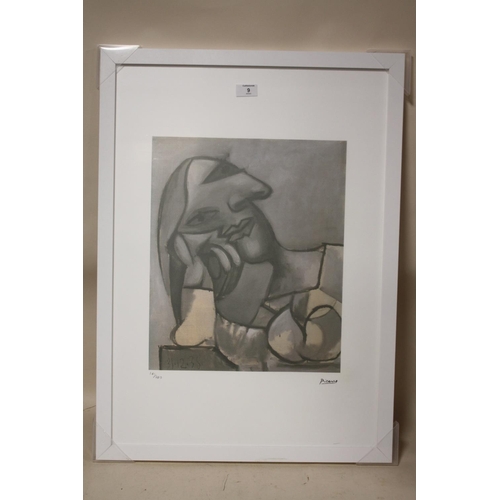 5 - A FRAMED AND GLAZED LIMITED EDITION PICASSO ABSTRACT PORTRAIT STUDY PRINT 141/200 WITH BLIND STAMP L... 