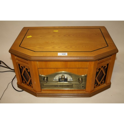 230 - A MODERN STEEPLETONE COMBINATION TURNTABLE/CASSETTE/CD PLAYER