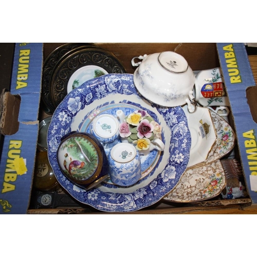 239 - FOUR SMALL TRAYS OF ASSORTED CERAMICS TO INCLUDE WEDGWOOD, ROYAL WORCESTER AND ROYAL ALBERT