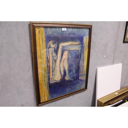 47 - A FRAMED AND GLAZED MIXED MEDIA PICTURE ENTITLED 'COME IN FROM THE GARDEN AND PLAY' BY ROBYN MURPHY,... 