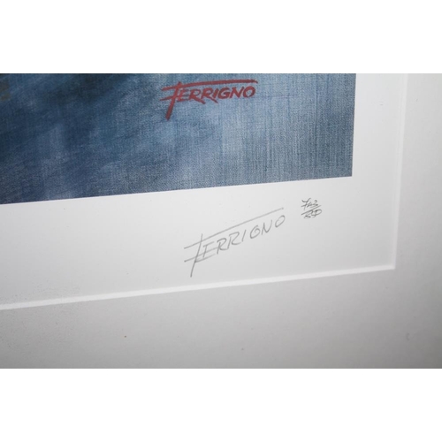10 - JUAN CARLOS FERRIGNO (1960). 'Jordan's First Victory', signed limited edition coloured print, No 743... 
