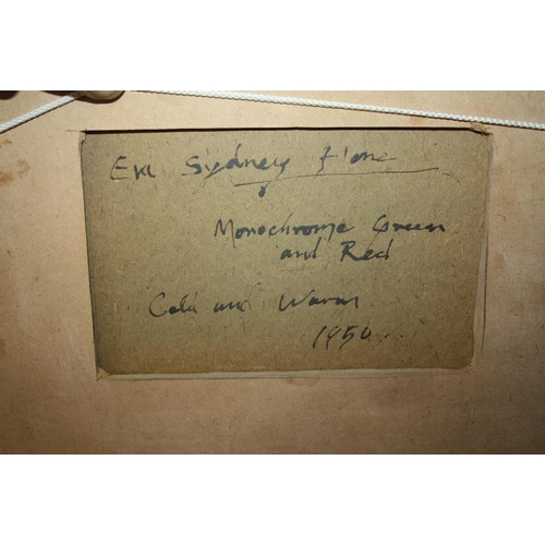 100 - SCHOOL OF EVIE SYDNEY HONE (1894-1955). Abstract composition 'Warm & Cold', see inscription verso, b... 