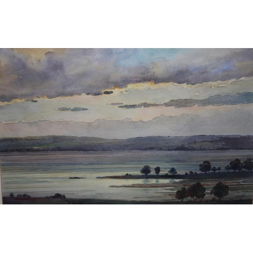 106 - EDWARD LOXTON KNIGHT (1905-1993). An Estuary landscape, signed lower right, watercolour, framed and ... 