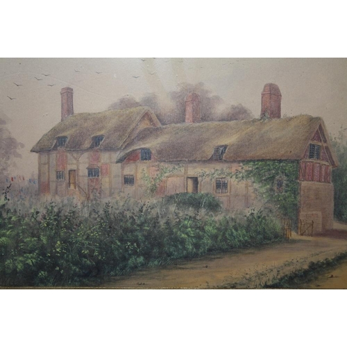 115 - WILLIAM WELLS QUATREMAINE (XIX-XX). Study of 'Anne Hathaway's cottage, Shottery', see label verso, s... 
