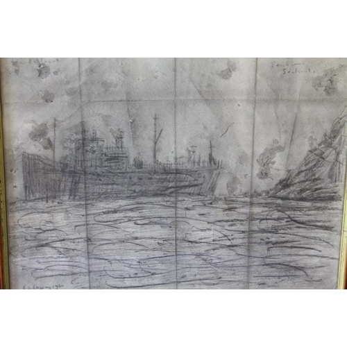 29 - AFTER LAURENCE STEPHEN LOWRY (1887-1976). Coastal scene with steamship at Seabourne, bears signature... 