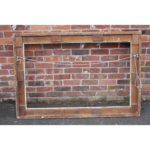 54 - A NINETEENTH CENTURY GOLD FRAME, width of frame 12 cm, rebate 133 x 82 cm