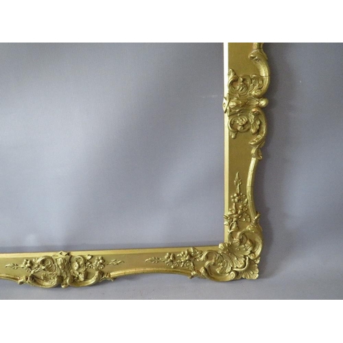 61 - A 19TH CENTURY GOLD SWEPT FRAME, with some restoration, frame W 7 cm, rebate 62 x 52 cm