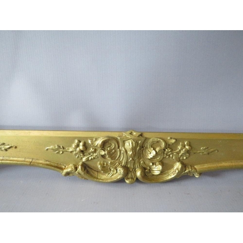 61 - A 19TH CENTURY GOLD SWEPT FRAME, with some restoration, frame W 7 cm, rebate 62 x 52 cm