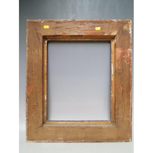 66 - A LATE 19TH / EARLY 20TH CENTURY DECORATIVE GOLD FRAME, frame W 9 cm, rebate 43 x 35 cm