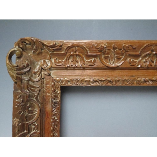 68 - A LATE 18TH / EARLY 19TH CENTURY DECORATIVE CARVED WOODEN FRAME, some damages, frame W 9 cm, rebate ... 
