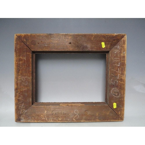 70 - A LATE 18TH / EARLY 19TH CENTURY CARVED WOODEN GOLD DECORATIVE FRAME, frame W 8 cm, rebate 34 x 24 c... 