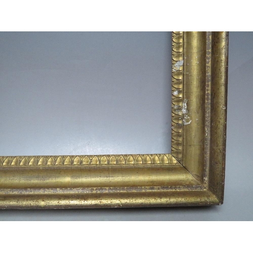 71 - A LATE 18TH / EARLY 19TH CENTURY GOLD FRAME, with decorative design to inner edge, frame W 5.5 cm,  ... 